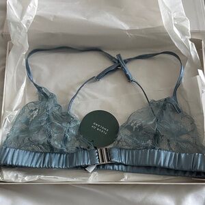 Luxe Lace Bralette in Teal by Fleur of England